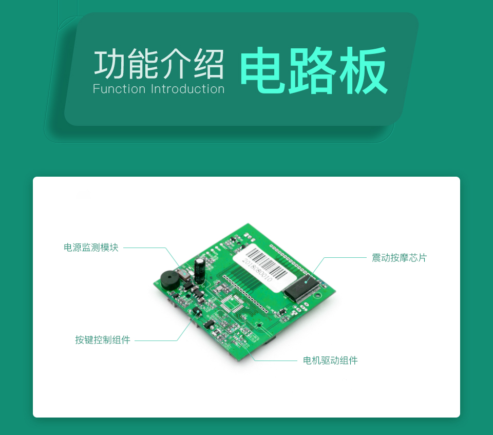 智能按摩背包方案的線路板功能介紹